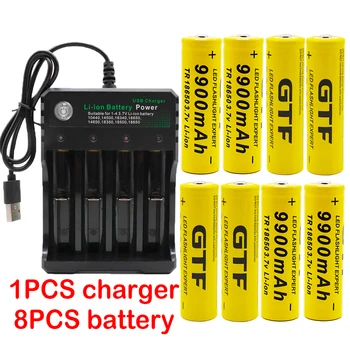 100% neue 18650 batterie 3,7 V 9900mah liūtas akku für Led-blitz licht batterie 18650 batterie Großhandel + USB ladegerät