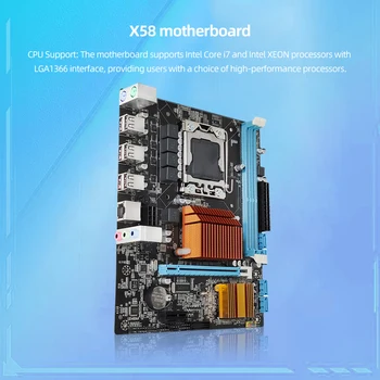 X58 LGA1366 KOMPIUTERIO Pagrindinės plokštės Suppot DDR3 RAM Atminties Xeon 
