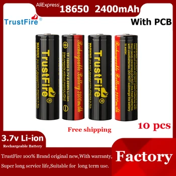 TrustFire, 3,7 V 18650 2400mAh Įkraunamos Baterijos Didelės Talpos Li-ion Baterija Su PCB, Skirtą Žibintuvėlį, Fakelą Žibintai, Baterija
