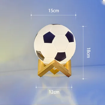 Futbolo Šviesos Lentelė Šviesos Pritemdomi LED naktinė lempa USB Medžio masyvo Bazę, Šilta Atmosfera Apšvietimo Naktiniai Vaikų Animacija