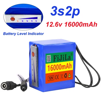 11,1 v/12,6 v ličio-batterie 12v 18650 3s2p batterie 16000mah anzeige licht für fisch detektor unterwasser žvejyba kamera