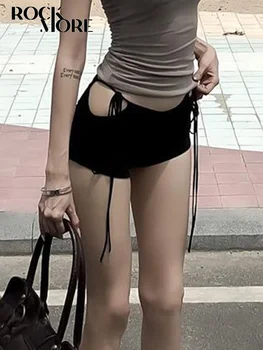 Rockmore Sexy Hot Girl Mini Šortai Žemas Augimas Nėriniai-up Mados korėjos Atsitiktinis Slim moteriškos Kelnaitės Nuosėdos Y2K Trumpas Kelnes Vasaros