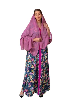 Musulmonų Abaja Suknelė Dubajus Derliaus Gėlių Spausdinti Ilgos Suknelės V-Kaklo Nėrinių Juosta Maroko Kaftan Moteris Ramadanas Jalabiya 2023