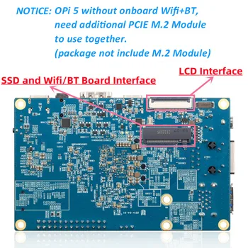 Oranžinė Pi 5 + Type-C Maitinimo 8GB Ram RK3588S PCIE Modulis Externel Wifi6+BT5 Bendrosios Valdybos Kompiuterio Orange Pi5 Demo Valdyba