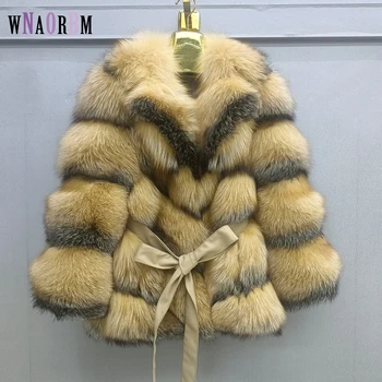 Naujas, 100% natūralus lapės kailiniai paltai Moterims aukštos klasės mados žiemą šilta, ilgis 75 cm, pritaikoma ,rankovės nuimamas Nekilnojamojo kailių paltai