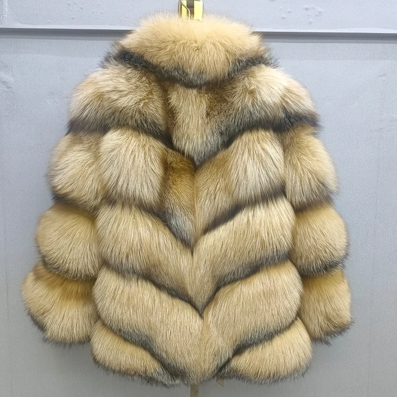 Naujas, 100% natūralus lapės kailiniai paltai Moterims aukštos klasės mados žiemą šilta, ilgis 75 cm, pritaikoma ,rankovės nuimamas Nekilnojamojo kailių paltai