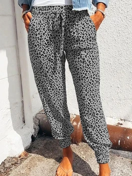 Pieštuku Kelnės Moterims Leopardas Spausdinti Jogos Kelnės Vasaros Mados Aukštos Juosmens Naujo Dizaino Atsitiktinis Moterų Streetwear