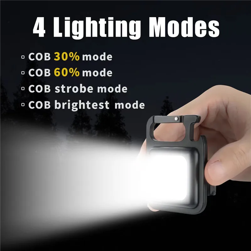 50Pcs Mini COB Žibintuvėlis Keychain Naktį Šviesos USB Įkrauti Kišenėje Led Lempos Aliuminio Lydinio Avarinio Apšvietimo Kamščiatraukis