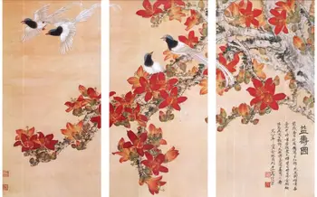 MT0105 Kinų Stiliaus gėlių ir paukščių Ilgaamžiškumas Diagramos Spausdinimo Menas Drobė Plakatas Kambarį Dekoro ir Namų Sienos Nuotrauka