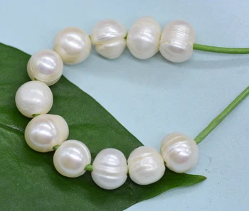 500pcs/daug 10mm Baltos spalvos gėlavandenių perlų su 2mm skyle prarasti perlų karoliukai