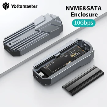Yottamaster M. 2 Išorinis SSD Atveju SATA NVMe Dual Protokolo HD Talpyklos Standžiojo Disko Korpusas HDD Storage Box 10Gbps USB3.1