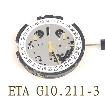 Originalus Šveicarijos ETA G10.211 3/4 val. 6 rankas ŠVEICARIJOS V8 kvarco judėjimas žiūrėti priedai