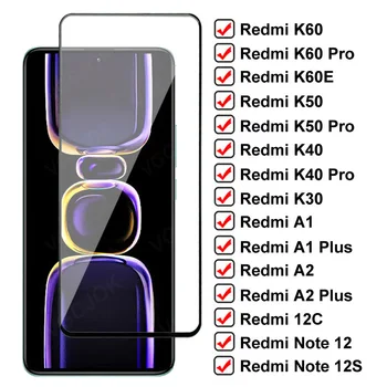 11D Visą Grūdintas Stiklas Xiaomi Redmi 12C A1 A2 Plus Screen Protector Redmi K30 K40 K50 K60 K60E 12 Pastaba Pro Apsauginį Stiklą