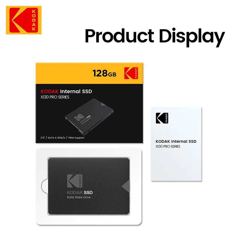 10vnt Kodak Valstybės Kietąjį Diską 128/240/256/480/512 GB/1 TB 2.5 Colių SATA 3 550MB/S SSD (Solid State Drives Disko Nešiojamas/Desktop/VNT