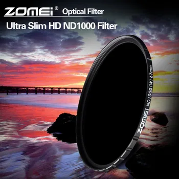 ZOMEI 58mm ND1000 HD ND Filtrą Slim 18 Sluoksnis Multi-coated 10-stop/3.0 Neutralaus Tankio Pilka Filtras Canon Nikon Sony, OLYMPUS