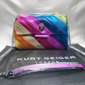Kurt G Londono Multi-colored Kratinys Crossbody Krepšiai Moterų JK Prekės Dizainerio Mados Tendencija Rankinėje PU Pečių Maišą