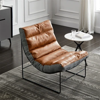 Dizaineris Vieno Sofa-Lova, Kėdė, Light Luxury Living Room Kėdės Šiuolaikinės Paprasta Recliner Houndstooth Tingus Kėdė Šiuolaikinio Laisvalaikio Kėdė