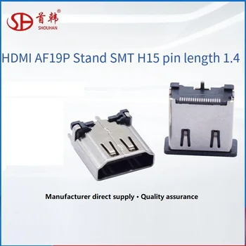 HDMI moterų AF Vertikalus Pleistras 19Pin vertikalus Mount SMT H15 Pin ilgis 1.4 vieną pin vaizdo plug