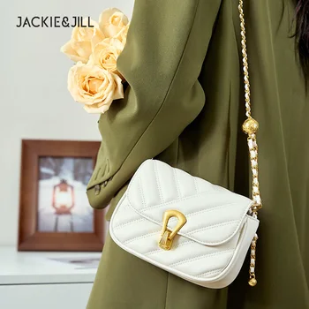 Jackie&Jill Prabangos Prekės Ženklo Moterų Pečių Krepšiai Dizaineris Grandinės Krepšys Mados Užraktas Natūralios Odos Moteriška Rankinė