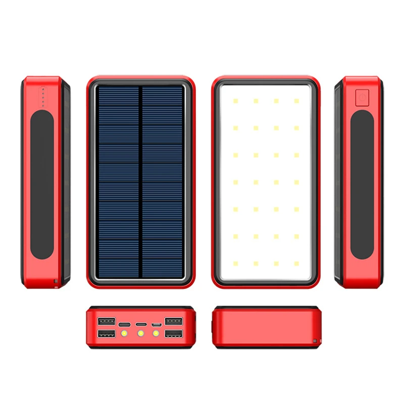 50000mAh Saulės Energijos Bankui, Kempingas, Šviesos, 4 USB Nešiojamas Įkroviklis Išorinė Baterija skirta iPhone 14 