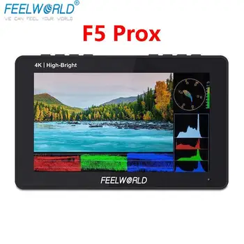 FEELWORLD F5 PROX Srityje Stebėti 5.5 Colių 1600nit labai Šviesus Full HD IPS Panel Jutiklinis Ekranas DSLR Fotoaparatas 4K Stebėti HDMI 3D LUTs
