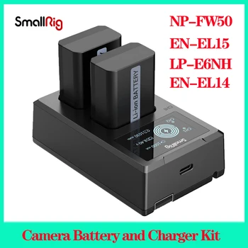 SmallRig NP-FW50 Fotoaparato Akumuliatoriaus ir Įkroviklio Rinkinys 3818 LT-EL15/LP-E6NH/EN-EL14/LP-E6NH/NP-W235/NP-F970 Baterija Rinkinys, Skirtas 