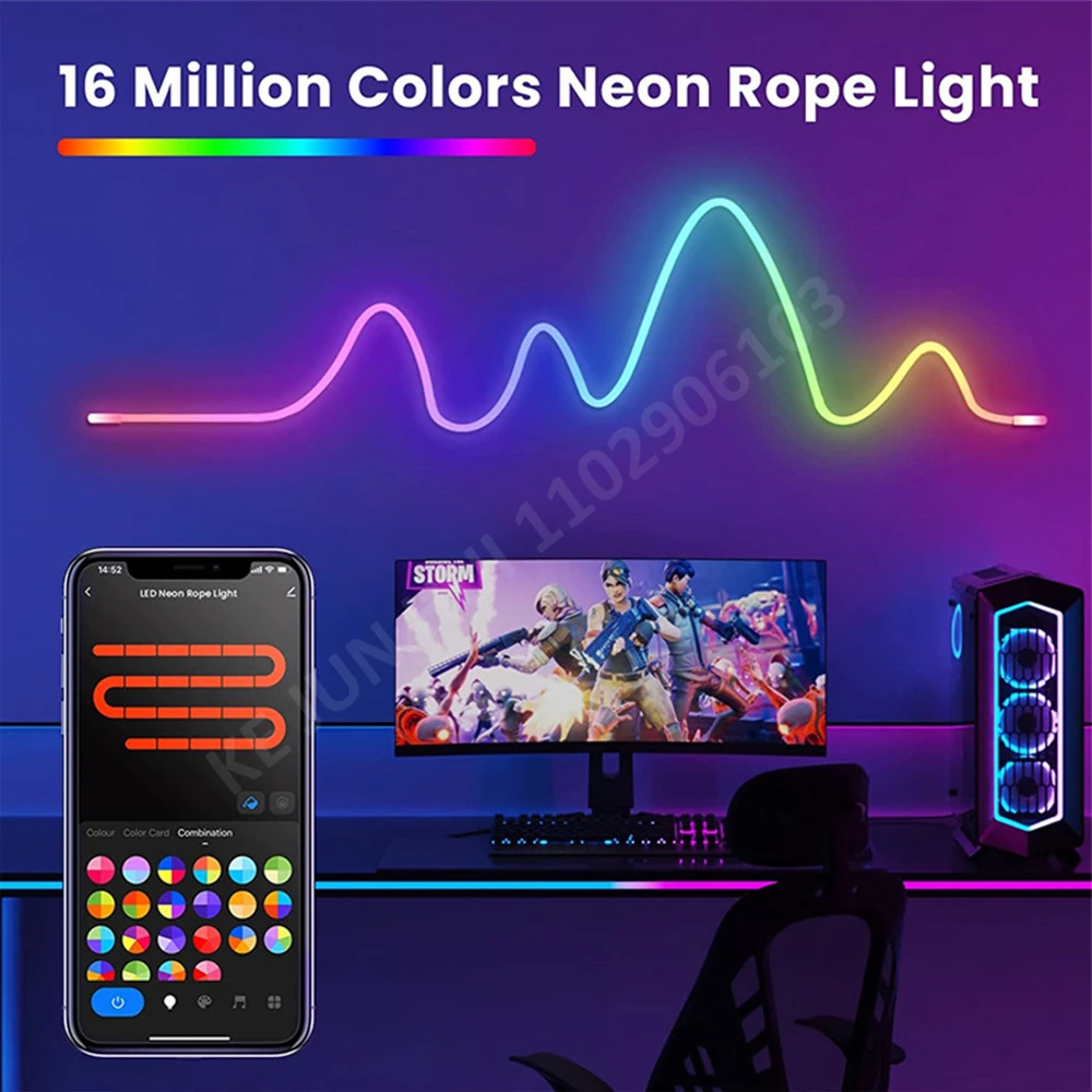 RGB Neonas, Juostelės 36W WIFI Smart LED Neon Lyno Šviesos 