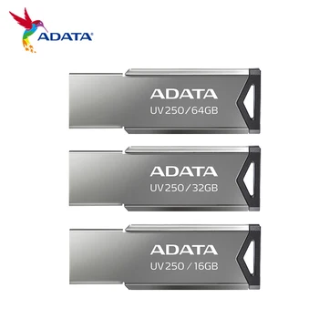 Originalus ADATA UV250 64GB 32GB 16GB USB Flash Drive USB 2.0 Pendrive Disko Metalo Nešiojamų Memory Stick U Disko PC