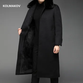 2024 m. žiemos vyrai Ilgai stiliaus paltas mados tranšėjos ,vyriški aukštos kokybės striukės ,Klasikinis vilnos vyrai,plius dydis M-5XL FY109