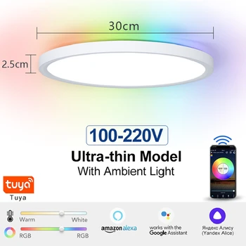 Smart Lubų Lempa 30W RGB Blizgesio LED Žibintai, WIFI APP Valdymas Balsu su Alexa Šviesos Kambarį Dekoruoti Miegamojo Šviestuvai