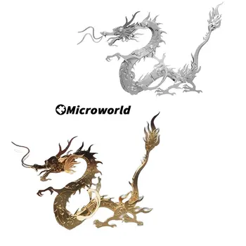 Microworld 3D Metalo Galvosūkis Kinijos Zodiako Dragon Modelis 