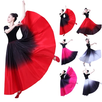 Flamenko Sijonai Kinijos Šiuolaikinio Klasikinio Šokio Ispanijos Suknelė Moterims Didelis Hem Maxi Sijonai Choras Etapo Rezultatus Dėvėti Vestido