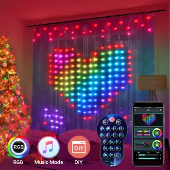 RGB Smart Styginių Šviesos 400 LED Užuolaidų LED Šviesos 
