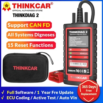 10VNT ThinkDiag 2 Visų Automobilių Markių, GALI FD Protokolą, Pilnas Programinės įrangos Nemokamą Naujinimą, 16 Reset OBD2 Diagnostinis Įrankis Aktyviai Bandymo Skaitytuvas