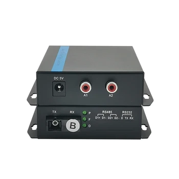 1 pora 2ch Audio vieną pusę per optinio Pluošto Konverteris Extender rx tx RCA Plėstuvu Pluošto Singlmode iki 20Km radijo stotelė
