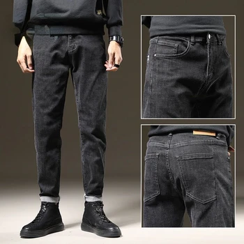 Iki 2023 m. Pavasarį Nauja Asmenybė, vientisos Spalvos vyriški Baggy Jeans Streetwear Prarasti Tiesiai Džinsinio audinio Kelnės Vyriškos Prekės ženklo Drabužių G98