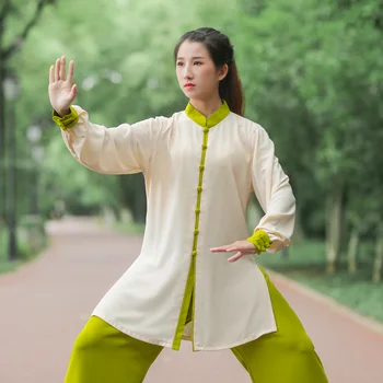 Kun Meistras Chi Drabužius Kung Fu Suknelė Wushu Drabužių Kovos Meno Vienodą Moterų Mergina Elastinga 2023 Naujas Stilius